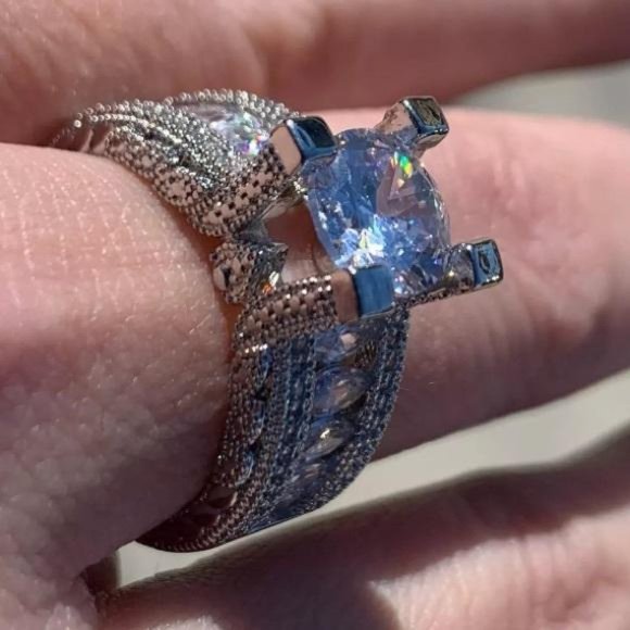 NEW 925 sterling silver diamond ring, cute Ring, shiny Ring. - Picture 5 of 5